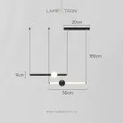 Подвесной светильник WAND HRZ 2 подвеса. Цвет черный. Размер S Lampatron 8626-24093