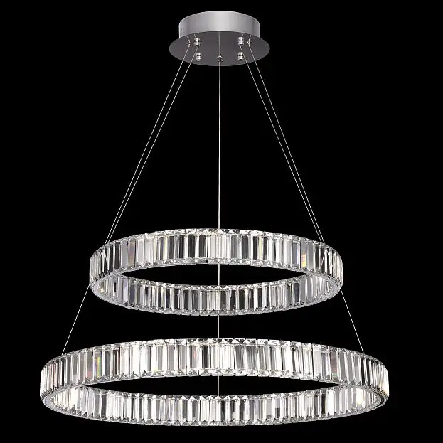 Люстра хрустальная с пультом Хром LED Citilux CL338281 Чезаре Люстра хрустальная с пультом Хром LED Citilux CL338281 Чезаре
