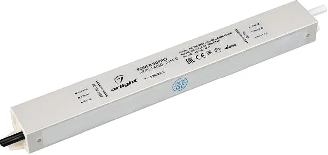 Блок питания для светодиодной ленты Arlight 025027(1) ARPV-SLIM Блок питания для светодиодной ленты Arlight 025027(1) ARPV-SLIM