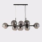 Реечный, рядный светильник DISA Черный каркас. Дымчатое стекло. Lampatron disa-black 1362-3370