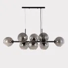 Реечный, рядный светильник DISA Черный каркас. Дымчатое стекло. Lampatron disa-black 1362-3370