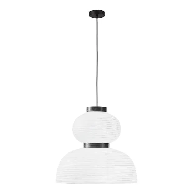 Светильник подвесной черный/белый D400*H380mm E27 2*60W Evoluce SLE6021-523-02 LYKKE