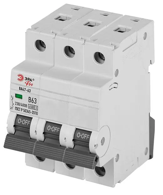 Автоматический выключатель ЭРА VA63-3P10C4.5