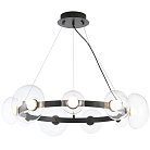 Подвесная люстра Crystal Lux BOSQUE SP9 BLACK/TRANSPARENT