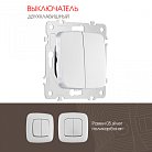 Выключатель двухклавишный, 10AX 250V Arte Milano 205.30-2.silver am