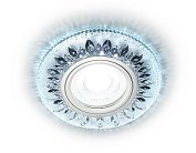 Встраиваемый точечный светильник MR16 с LED подсветкой хром/прозрачный хрусталь/MR16+3W(LED COLD) Ambrella light S305 CH