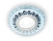 Встраиваемый точечный светильник MR16 с LED подсветкой хром/прозрачный хрусталь/MR16+3W(LED COLD) Ambrella light S305 CH