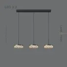 Готовая комбинация светильников RIGO COMBO 3 лампы. Цвет Черный. Планка Lampatron 7577-21203