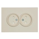 Розетка 2-местная с защитной шторкой, б/з, 250В, 16А, серия Эмили, кашемир, soft touch Stekker 49903 RST10-5116-08