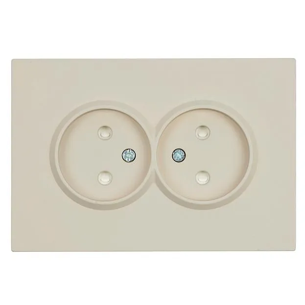 Розетка 2-местная с защитной шторкой, б/з, 250В, 16А, серия Эмили, кашемир, soft touch Stekker 49903 RST10-5116-08
