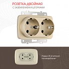 Розетка двойная с заземлением и шторками, 16A 250V Arte Milano 205.40-2.shampan am