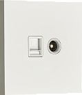 Комбинированая розетка TV + RJ45 (двойная) cat.6/ClassE, белый, Donel DT306WH N96