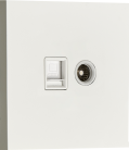 Комбинированая розетка TV + RJ45 (двойная) cat.6/ClassE, белый, Donel DT306WH N96