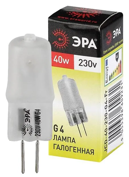 Лампочка галогеновая G4-JCD-40W-230V-FR G4-JCD-40W-230V-FR ЭРА G4-JCD-40W-230V-FR G4-JCD-40W-230V-FR