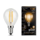 Лампа Gauss 105801111 E14 11W 2700К прозрачная Filament Globe