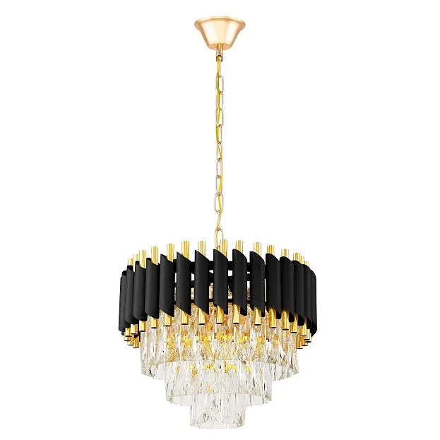 Подвесная люстра Lumina Deco LDP 6003-400 BK+F.GD Funneli Подвесная люстра Lumina Deco LDP 6003-400 BK+F.GD Funneli
