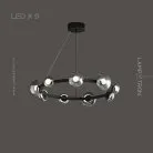 Кольцевые люстры и светильники BOOSTER 9 ламп. Цвет Черный Lampatron booster-9-black 6943-19051