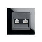 Розетка компьютерная 2-местная RJ-45 серия Катрин черный Stekker 39509 GLS00-7006-05