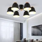 Потолочная люстра SCAD 6 плафонов. Цвет черный. Lampatron 643-24