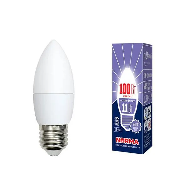 Лампочка светодиодная Volpe LED-C37-11W/DW/E27/FR/NR картон