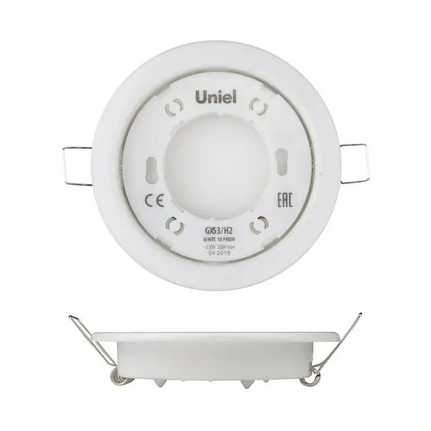 Точечный светильник Uniel GX53/H2 WHITE 10 PROM
