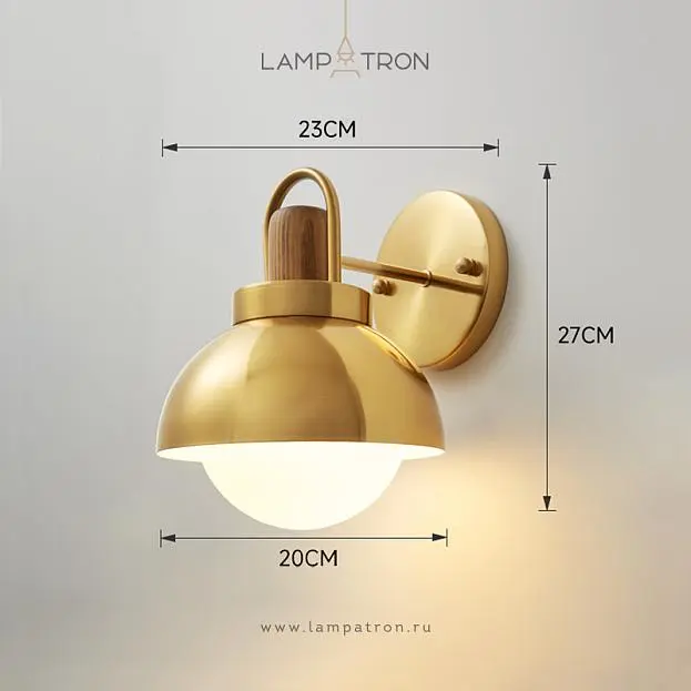 Бра ALISON GOLD WALL Темное дерево Lampatron 8918-25234 Бра ALISON GOLD WALL Темное дерево Lampatron 8918-25234