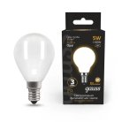 Лампа Gauss 105201105 филаментная E14 5W 2700К шар матовый Filament Globe