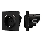 Механизм розетки с USB зарядкой SCT-NOBE-MUAA-SFPL-BK (230V, 16A) Arlight 054289
