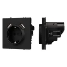 Механизм розетки с USB зарядкой SCT-NOBE-MUAA-SFPL-BK (230V, 16A) Arlight 054289