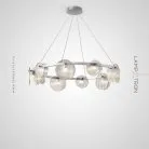 Кольцевые люстры и светильники RUTGER R 12 плафонов. Цвет Хром. Трехцветный свет Lampatron 8397-23007