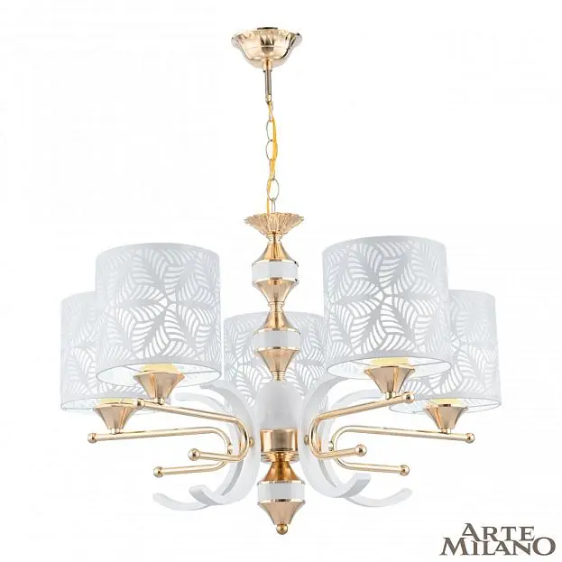 Люстра подвесная с плафонами 302097/5 Wh/Gd Arte Milano Florentia Люстра подвесная с плафонами 302097/5 Wh/Gd Arte Milano Florentia