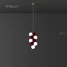 Подвесной светильник LATTE COSY 13 шаров (5 ламп). Цвет Бордо Lampatron 8340-22752