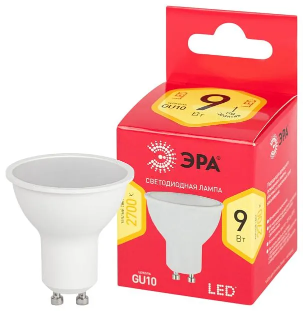 Лампочка светодиодная ЭРА LED MR16-9W-827-GU10 R