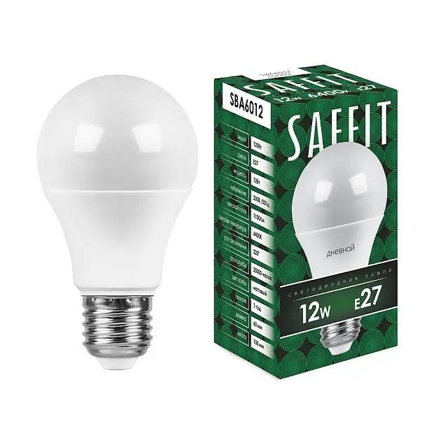Лампа светодиодная SAFFIT 55009 SBA6012 E27 12W 6400K Лампа светодиодная SAFFIT 55009 SBA6012 E27 12W 6400K