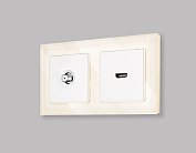 Комплект механизма TV розетки SAT 5-2400MHz 3.5dB ALFA Белый матовый Volt MA133050 QUANT