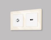 Комплект механизма TV розетки SAT 5-2400MHz 3.5dB ALFA Белый матовый Volt MA133050 QUANT