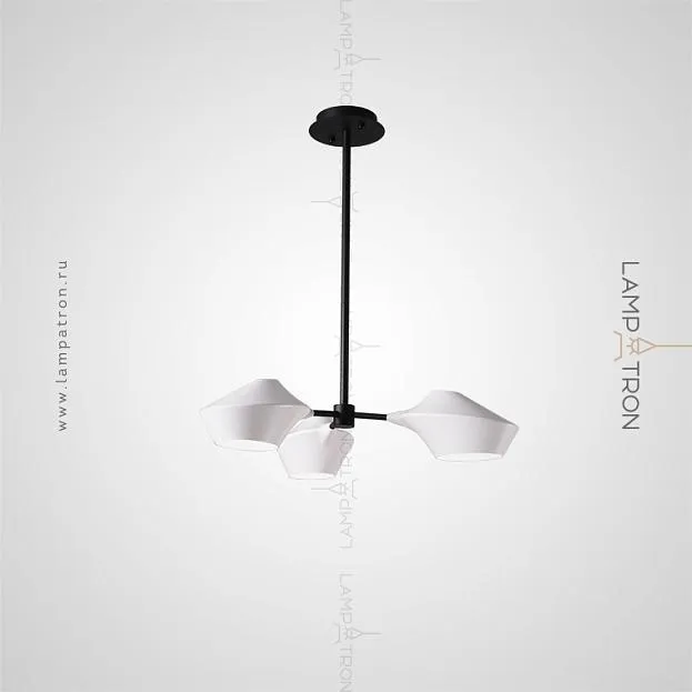 Люстра LANT 3 плафона. Цвет белый. Черный каркас. Lampatron lant-white-black-3 871-1301 Люстра LANT 3 плафона. Цвет белый. Черный каркас. Lampatron lant-white-black-3 871-1301