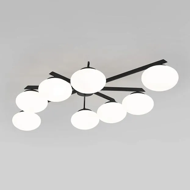 Потолочный светильник со стеклянными плафонами Eurosvet 70220/8 черный a065767 Opaline