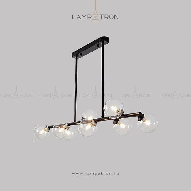 Реечный, рядный светильник LINDA LONG 8 плафонов. Цвет черный (одинарный плафон) Lampatron 2186-3643 Реечный, рядный светильник LINDA LONG 8 плафонов. Цвет черный (одинарный плафон) Lampatron 2186-3643