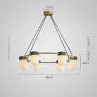 Кольцевые люстры и светильники TORVILL RING 8 плафонов. Цвет латунь Lampatron 8859-25015