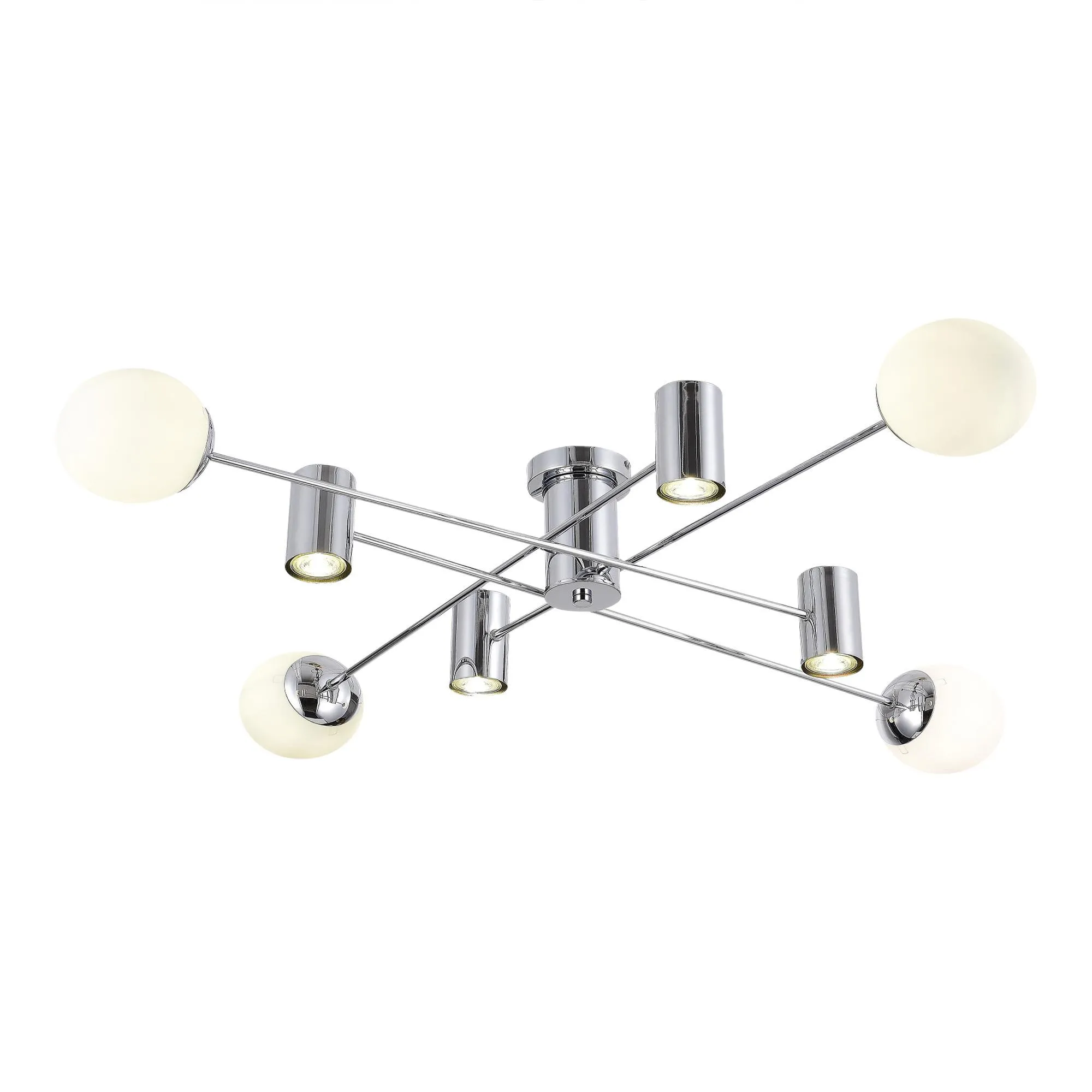 Светильник потолочный Хром/Белый GU10+E27 4+4*5+60W Evoluce SLE1105-102-08 RAITO