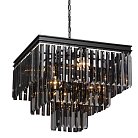 Подвесная люстра RH 1920s Odeon Smok Glass Fringe Chandelier - 3 square D53 ImperiumLoft 156885-22 40.3306-2