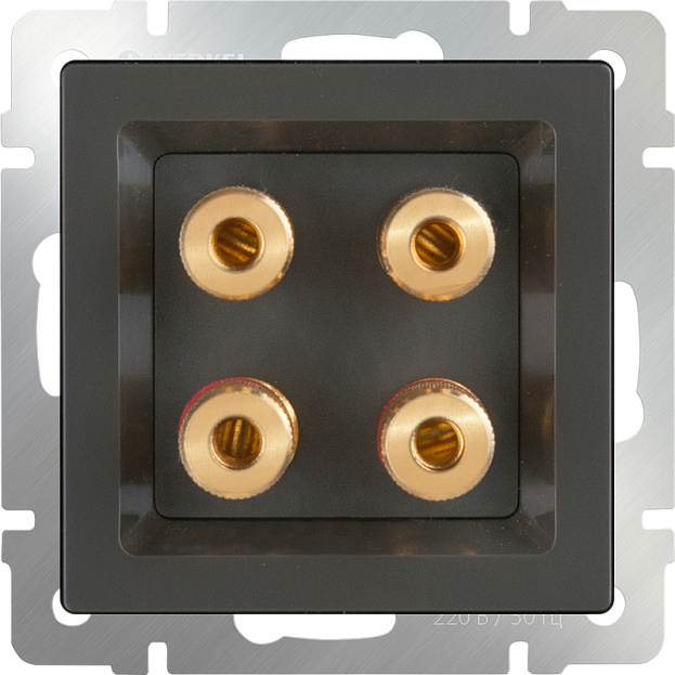 Акустическая розетка Werkel WL07-AUDIOx4 (серо-коричневый) a035918