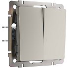 выключатель двухклавишный Werkel W1220004 Встраиваемые механизмы дымчатый a069452