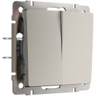 выключатель двухклавишный Werkel W1220004 Встраиваемые механизмы дымчатый a069452