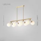 Реечный, рядный светильник MARTIAL LONG 8 ламп. Цвет Золото Lampatron 7506-20904