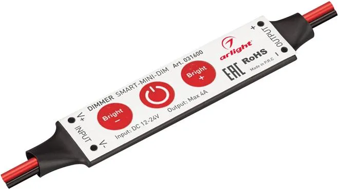 Диммер SMART-MINI-DIM (12-24V, 1x4A) (, IP20 Пластик, 5 лет) Arlight 031600 Диммер SMART-MINI-DIM (12-24V, 1x4A) (, IP20 Пластик, 5 лет) Arlight 031600