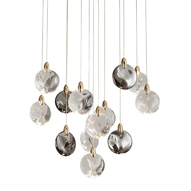 Подвесной светильник Delight Collection OD2440-13 gold/clear+amber+grey OD2440 Подвесной светильник Delight Collection OD2440-13 gold/clear+amber+grey OD2440