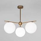 Потолочный светильник со стеклянными плафонами Eurosvet 60147/3 латунь a063853 Marbella