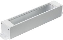 Настольный розеточный блок Squaredesign 10 мод. (5 мод. 45х45), алюминий, белые пластиковые заглушки с крепежом Donel DDSB10WPF DDSB